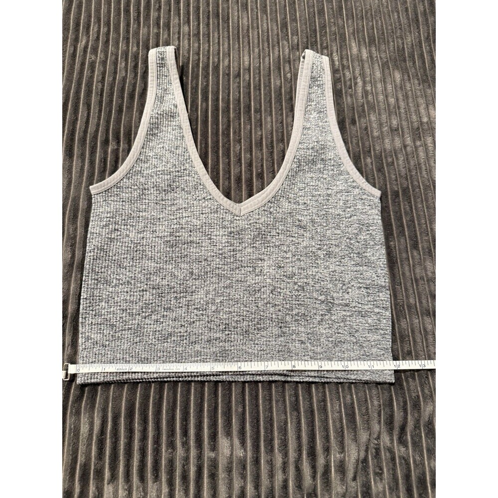 Colsie Unpadded Sports Bra Tank Top Gray Space Dyed Ribbed Size Small